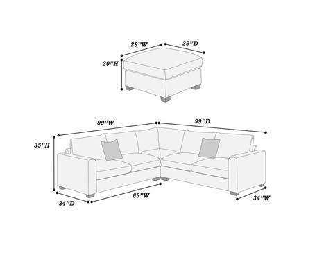 Darwin 4-Piece Sectional Sofa Set