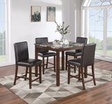 Eloise 5-Pieces Espresso Counter High Dining Table Set