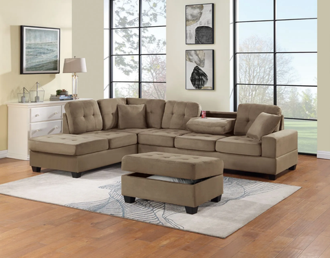 Dempsey 3pc Reversible Sectional