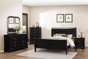 5939 - Louis Philippe 5 Piece Black Bedroom Set - T/F Size