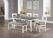 Zoe 6-Pieces White Dining Table Set - DAROSI FURNITURE
