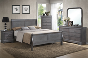 5939 - Louis Philippe 5 Piece Grey Bedroom Set - T/F Size
