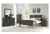 5939 - Louis Philippe Grey 5 Piece Master Bedroom Set - Q/K Set