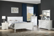 5939 -Louis Philippe White 5 Piece Master Bedroom Set - Q/K Set