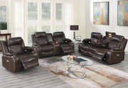 Christopher Brown Reclining Sofa Set -POWER MOTION W/ USB CHARGER