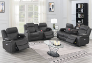 Christopher Charcoal Reclining Sofa Set -POWER MOTION W/ USB CHARGER