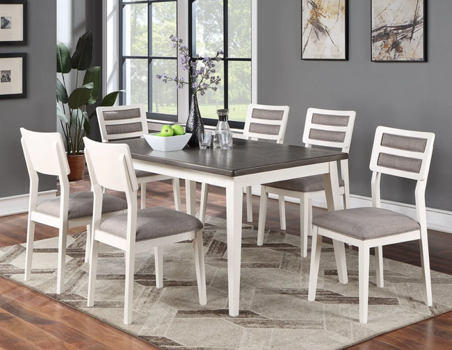 Ferrant White Grey 7-PC Dining Table Set