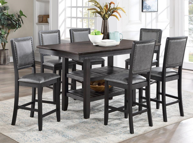 Charlotte 7-Pieces Counter Height Dining Table Set