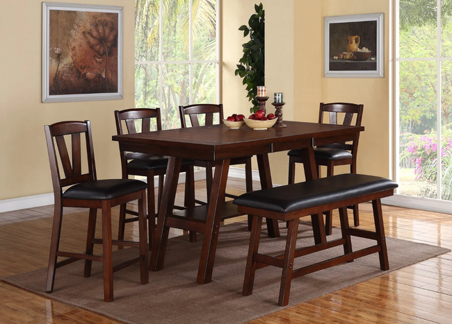 Lindsay  6-PC Counter Height Dining Table Set - DAROSI FURNITURE