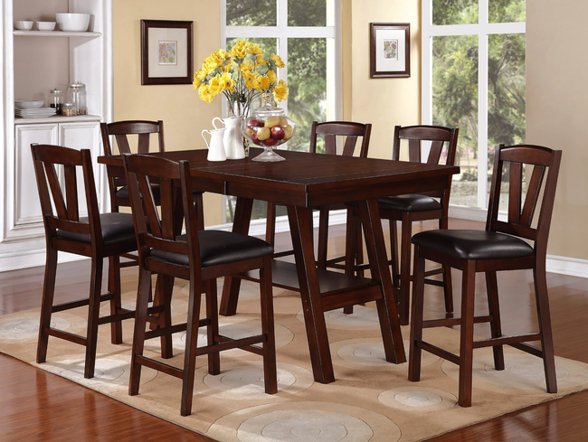 Lindsay 7-PC Counter Height Dining Table Set - DAROSI FURNITURE