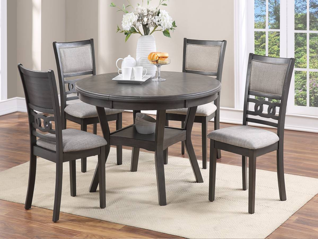 Lucy 5-Piece Grey Round Dining Table Set