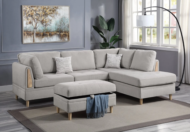 Billy 3-Piece Reversible Sectional Sofa Set