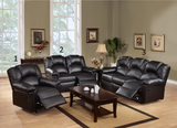 Heavenly Black Reclining Sofa Set - HANDLE MOTION - DAROSI FURNITURE
