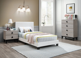Rollin 3-Pieces White/Cream Bedroom Set -  T/F/Q Size