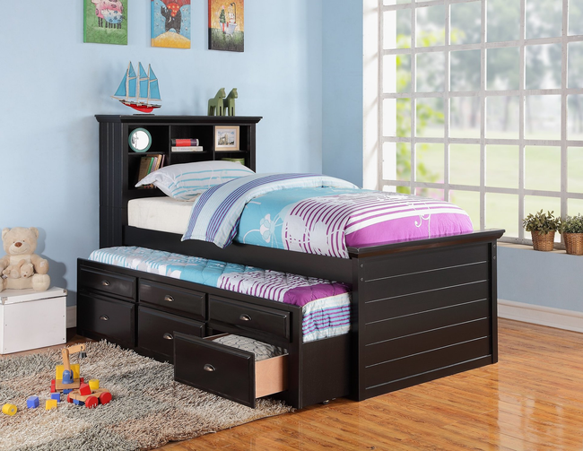Pierce Black Bedroom Set - Twin Size - DAROSI FURNITURE