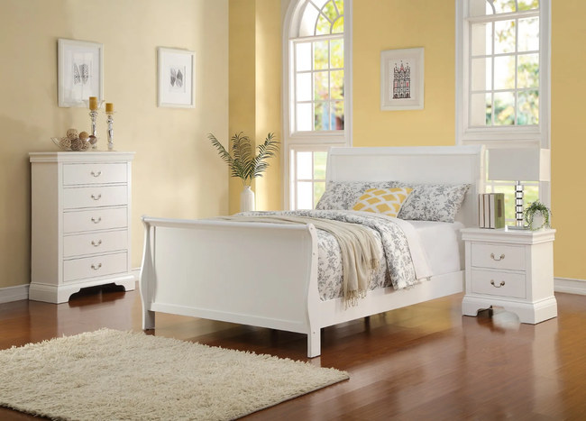 Brigite White Bedroom Set - T/ F Size - DAROSI FURNITURE