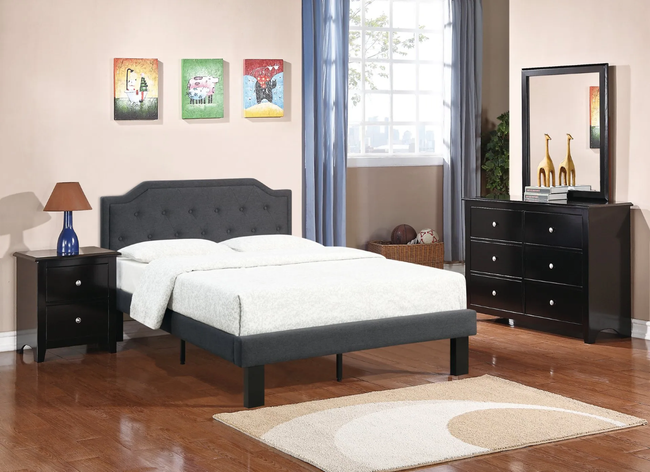 Nolan Black/Charcoal Bedroom Set - T/F Size