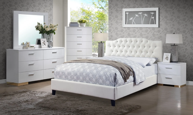 Nina White Bedroom Set - F/Q Size - DAROSI FURNITURE