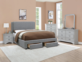 Patrick Grey Bedroom Set - F/Q Size - DAROSI FURNITURE