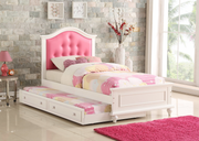 AlexandraPink/white Bedroom - Twin Size - DAROSI FURNITURE