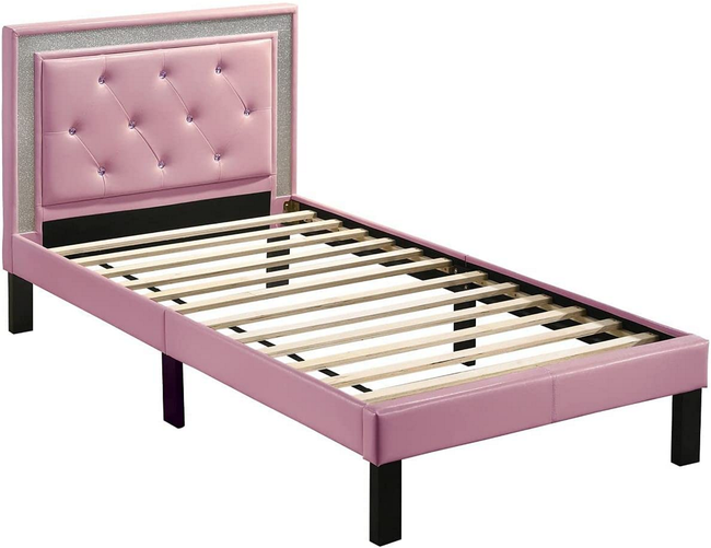 Kelsie Pink Diamond Bedroom Set - T/F Size - DAROSI FURNITURE