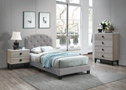 Olley 3-Pieces Light Grey/Cream Bedroom Set - T/F/Q Size