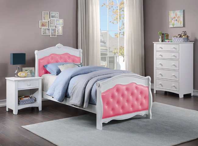 Ashley Pink/White Bedroom Set - T/F Size