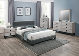Rollin 4-Pieces Grey/Cream Bedroom Set - F/Q Size