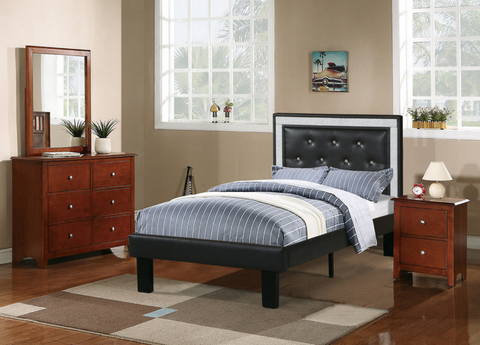 Kelsie Black Diamond Bedroom Set - T/F Size