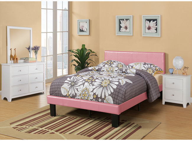 Mila White/Pink Bedroom Set - T/F Size