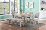 Nila 6-Pieces Grey Dining Table Set