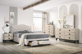 Oberyn A. 4-Pieces Light Brown/Cream Bedroom Set - T/F/Q Size