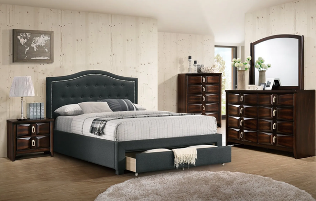 Oberyn Charcoal Master Bedroom Set - Q/CK/EK