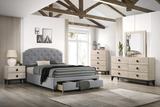 Olley A.  4-Pieces Cream/Grey Bedroom Set - F/Q Size