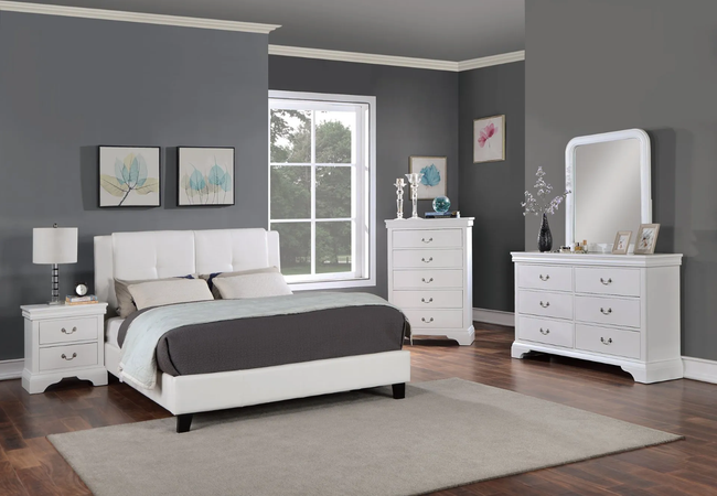 Teresa 4-Pieces White Bedroom Set - F/Q Size