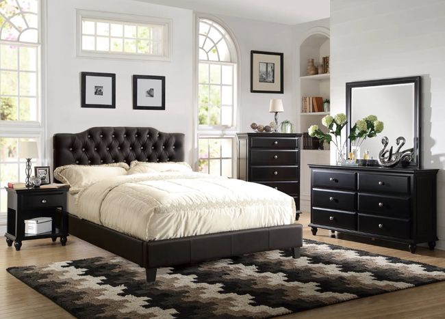 Nina Black Master Bedroom Set - Q/CK/EK Size-