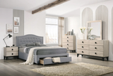 Oberyn A. 4-Pieces Grey/Cream Bedroom Set - T/F/Q Size