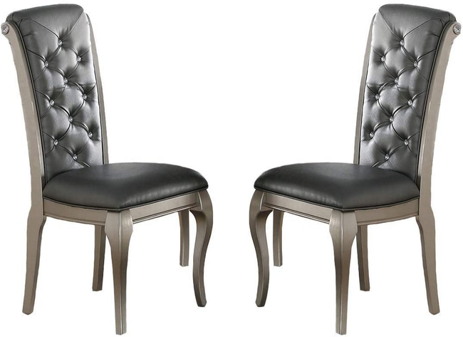 Adele Silver Dining Chair - Set  of ( 2 )